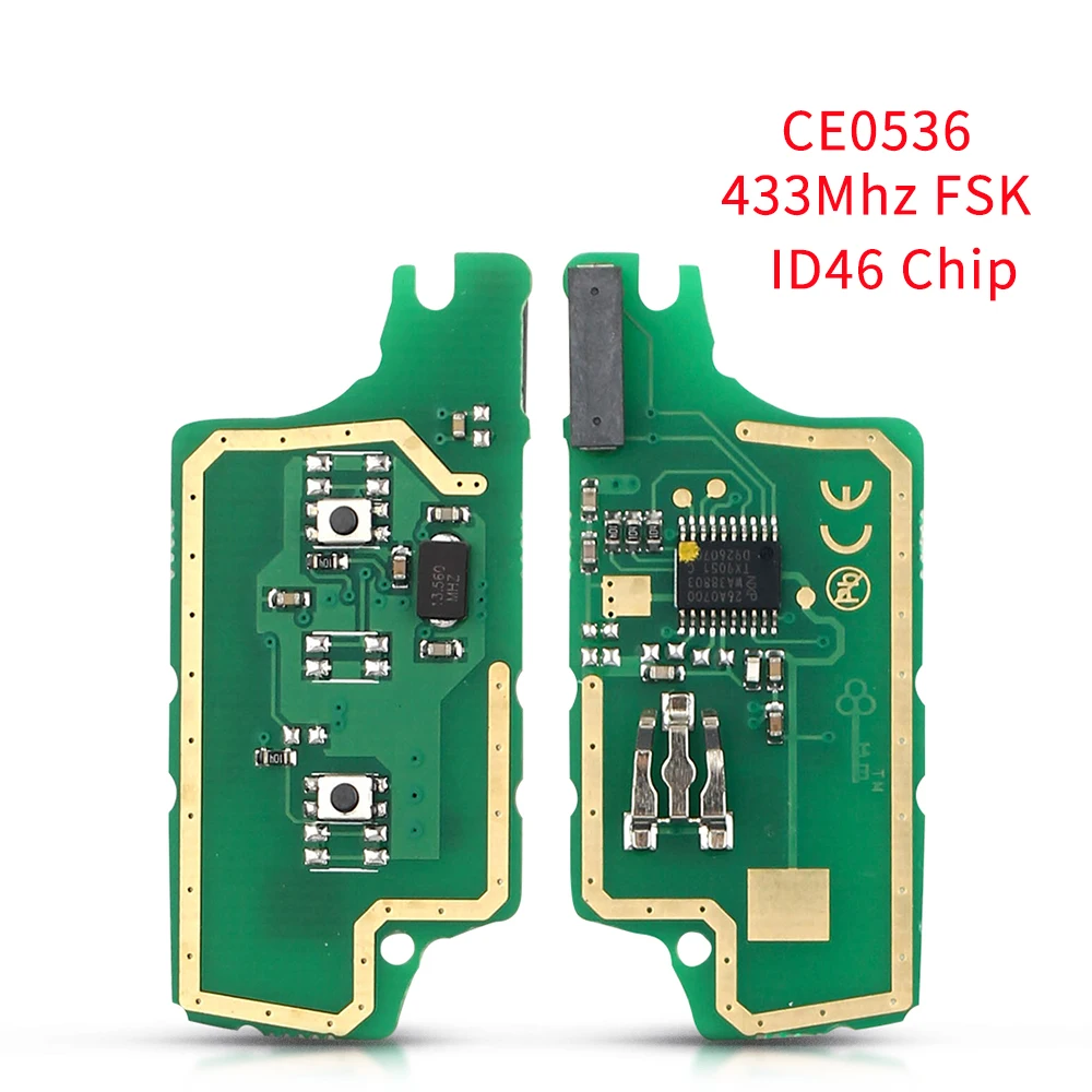 Keyyou Car rmote แผงวงจรอิเล็กทรอนิกส์ CE0523 CE0536สำหรับ Peugeot 407 407 307 308ซีตรอง C2 C3 C4 C5ชิป ID46 ask/fsk 2