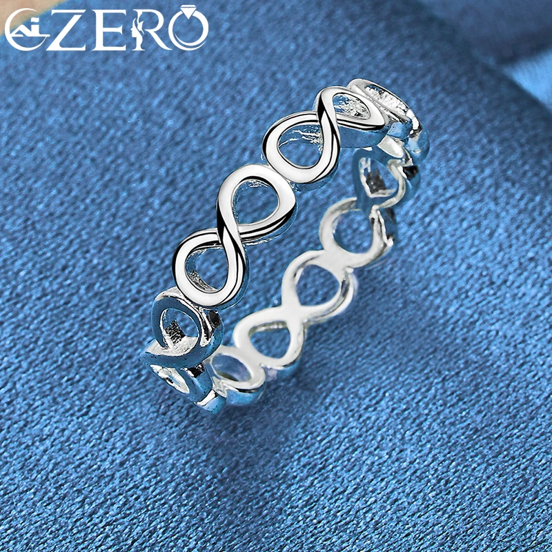 925 Sterling Silver Full 8-Shaped Ring For Women Wedding Rings Engagement Band Fashion Party Charms Jewelry Lovers Gifts silver ring wedding rings silver rings
