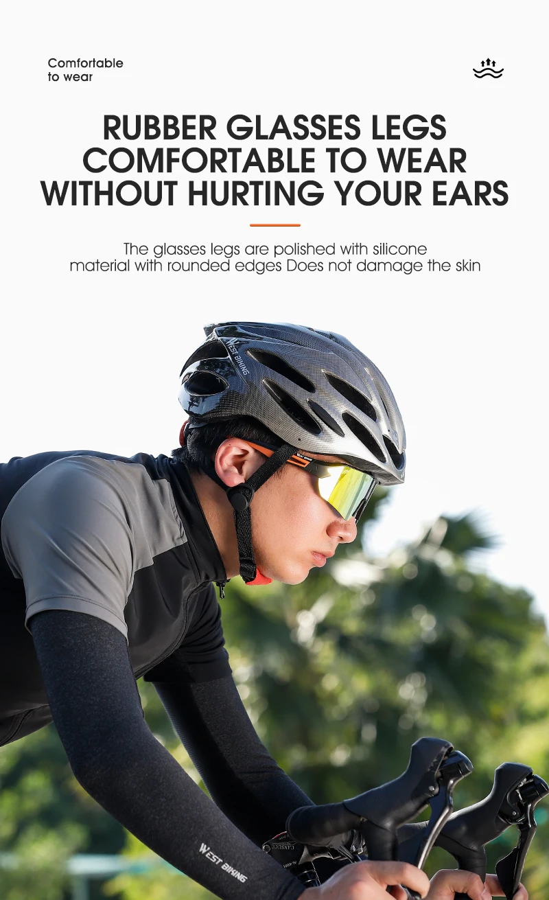 WEST RADFAHREN Radfahren Sonnenbrille UV400 Schutz Sport Brillen Männer Frauen MTB Rennrad Fahrrad Brille Wandern Reiten Brille – Detail 6