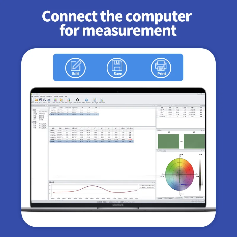 High Accurate Colorimeter Portable Blueteeth Color Analyzer Suport Android iOS PC For Printing Paint Cloth Plastic Leather Fruit 4