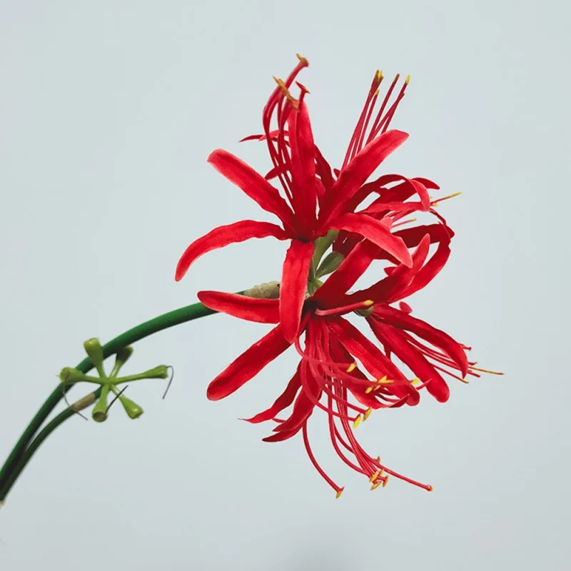 Künstliche Blume Kunststoff Seide Blume Zweige rote Spinne Lilie im Freien gefälschte Simulations pflanzen Hausgarten Hochzeit Dekoration – Detail 7