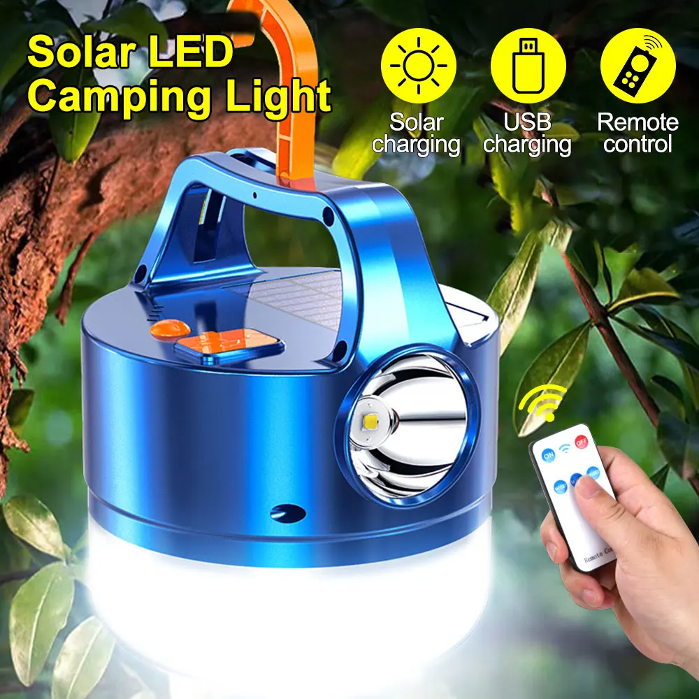 Lanterna de Acampamento Lâmpada de Pesca ao ar Solar Portátil Alta Potência Usb Recarregável Lanterna Livre Luz Reparo Trabalho Emergência 30w Led 11 Computers & Electronics