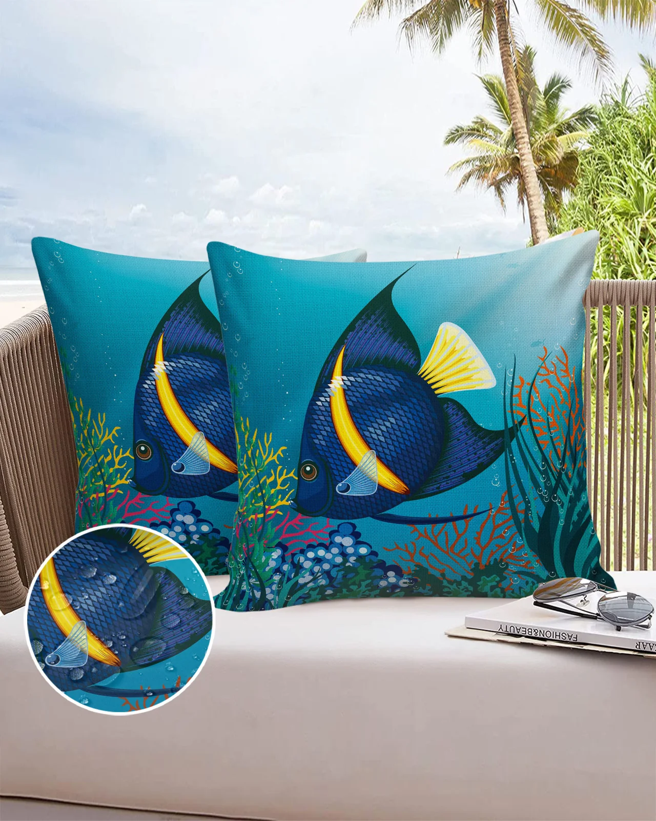 Buy Fish Throw Pillow, Applique Pillow, Beach Pillows, Beach Decor