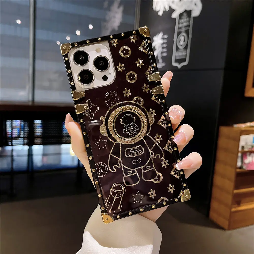 Fashion Ring Holder Square Plated Flower Case For MOTOROLA MOTO G Stylus  2021 2022 G Play G Pure MOTO G 5G 2023 Cover - AliExpress