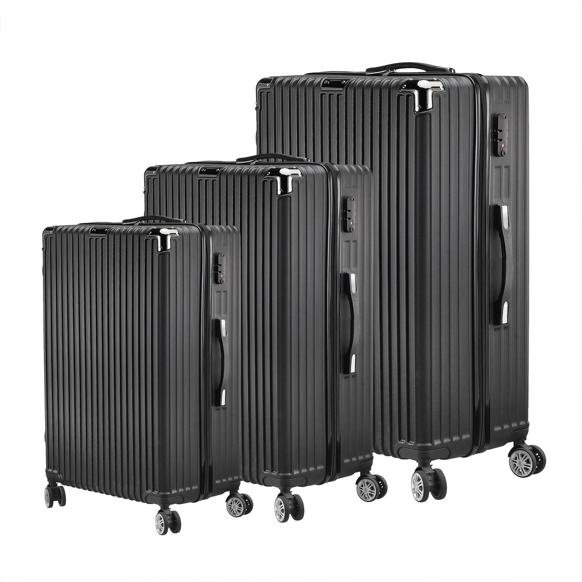 ROSAHQNDA 3pcs Luggage Set, Universal Silent Wheels, with Combination Lock, 20/24/28 Inch Travel Luggage Set, Travel Luggages