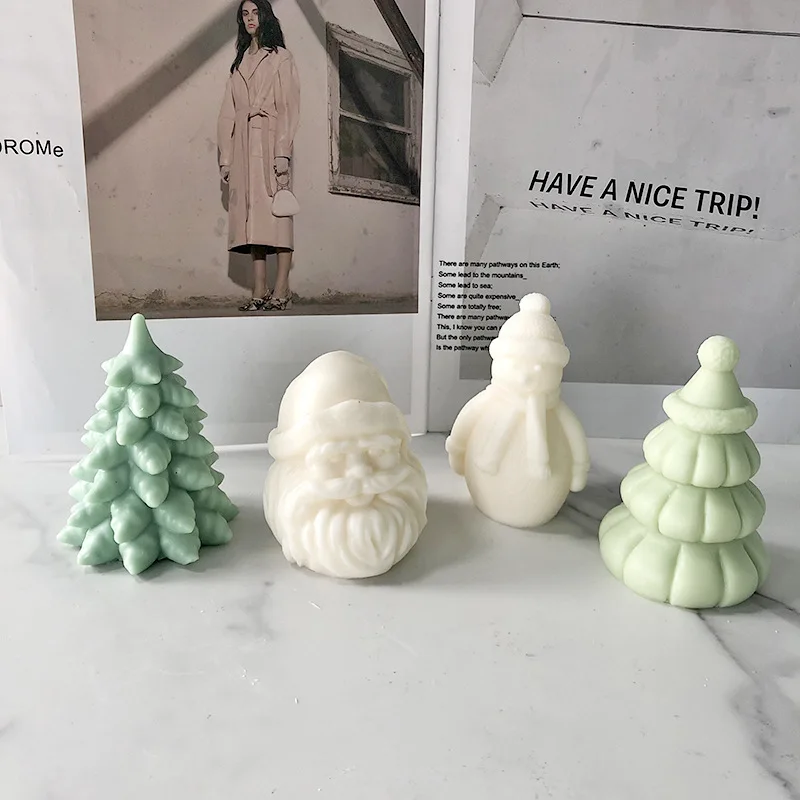 

Origami Christmas Tree Silicone Mold Snowman DIY Character Scented Candle Soap Home Decoration Crystal UV Epoxy Resin Mold