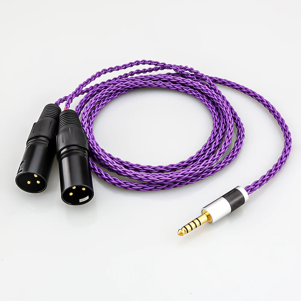 

High Quality Audiocrast 8 Cores Silver Plated 4.4mm Balanced Male to Dual 2x 3pin XLR Balanced Female Audio Adapter Cable