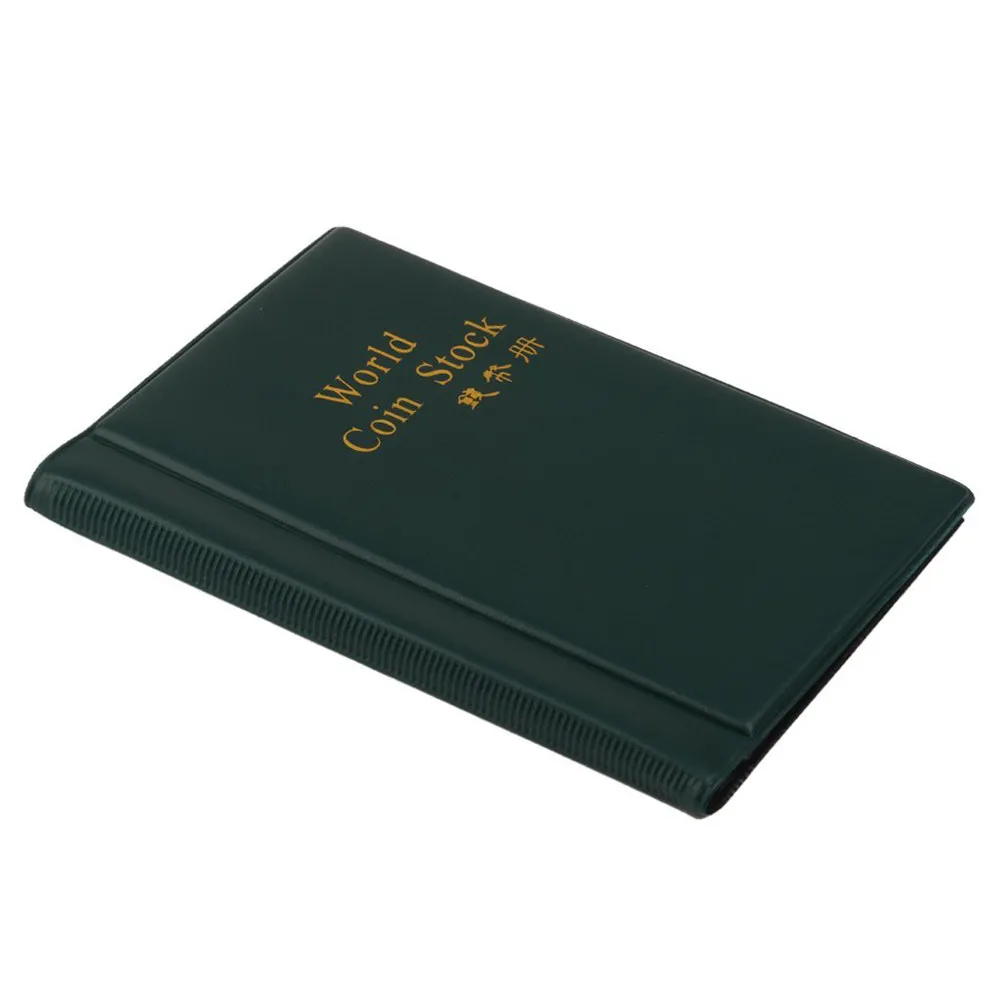 휴대용 120슬롯 동전 수집 앨범북, 10페이지 PU 커버, OPP 시트, 재스퍼 색상, 15x11cm, 동전, 토큰, 메달용