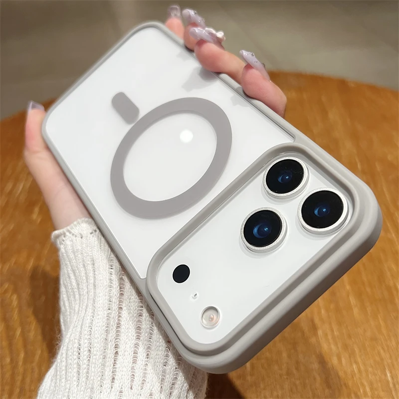Luxury Magnetic Wireless Charging Case with Transparent Hard Back Cover