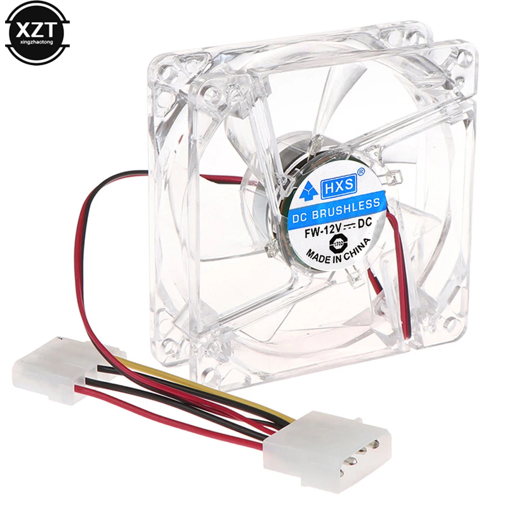 Neue PC Computer CPU Fan 80mm Lüfter mit Blau Led Licht 8025 8cm Stille DC 12V LED Leucht Chassis Molex 4D stecker Axial fan