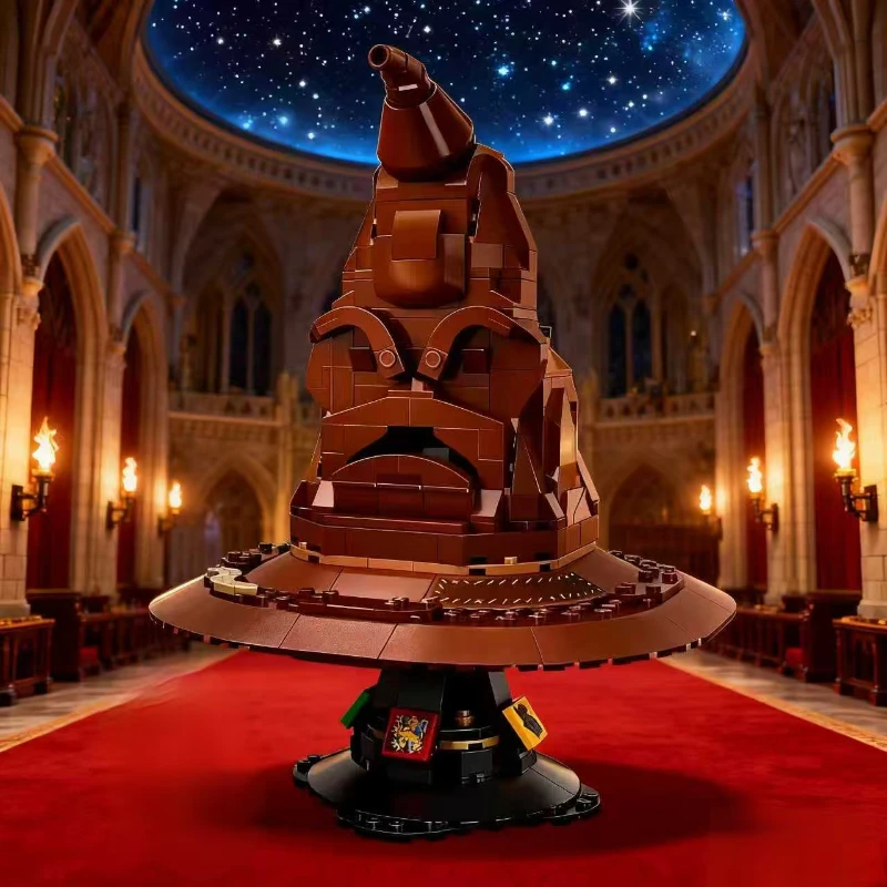 Blocs de construction de chapeau de sorcière, 561 pièces, modèle MOC 76429, chapeaux de magicien, jouets magiques pour enfants et adultes, cadeaux de noël et d'anniversaire