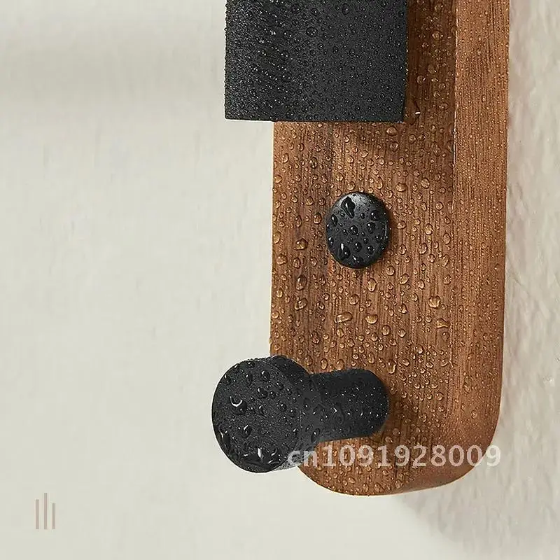 Wood 2/4 Swivel Towel Bars Hanger Bathrobe Rotatable Wall Accessories Holder Towel Rack Mounted Bathroom