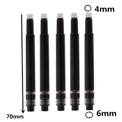 Baoer Classic Stainless Steel Fountain Pen with Silver and Gold Trim (Ink Black 5PCS)