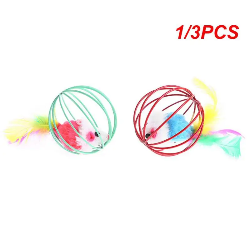 

1/3PCS Cat Toy Stick Feather Wand With Bell Mouse Cage Toys Plastic Artificial Colorful Cat Teaser Toy Pet Supplies Random Color