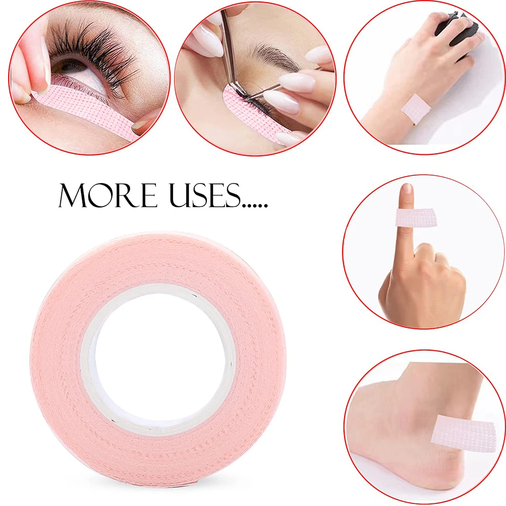 Eyelash Extension Tape 3/5Rolls Eyelash Extension Tape Lint Breathable Non-woven Cloth Adhesive Eyelash Tape Micropore False Lashes Patch Makeup Tools