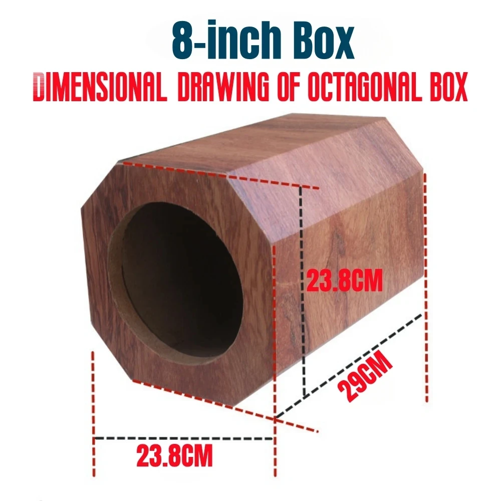 DIY Car Audio Modification, Octagonal Honeycomb Speaker Shell, 8-inch Passive Subwoofer Home/Car Subwoofer Box，Horn Empty Box