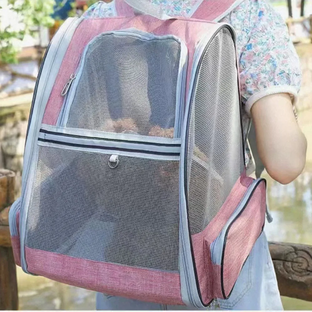 Pet carrier backpack pet bag pet carrier bag Collapsible dog backpack for small pet dog cat carrier backpack mesh ventilation bag breathable pet bag for outdoor travel