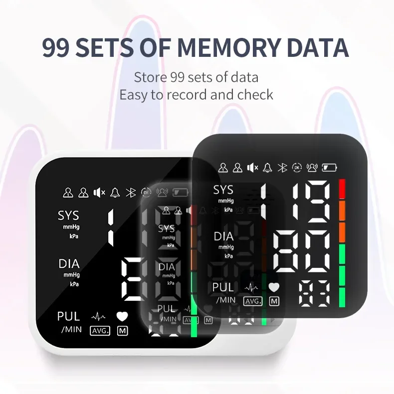 High Accurate English Voice Blood Pressure Monitor Digital Sphygmomanometer Big LED Screen Bp Monitors Electronic Tonometer 3