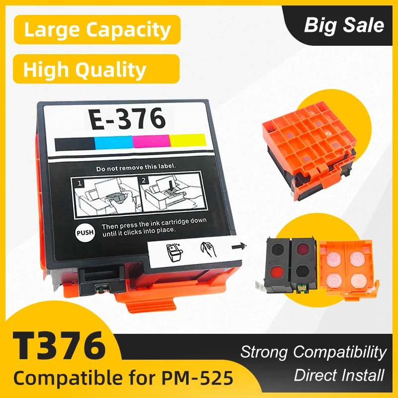 

NEW T3760 T376 For Epson Compatible Ink Cartridge With Chip Suit For Epson PictureMate PM-525 5.0