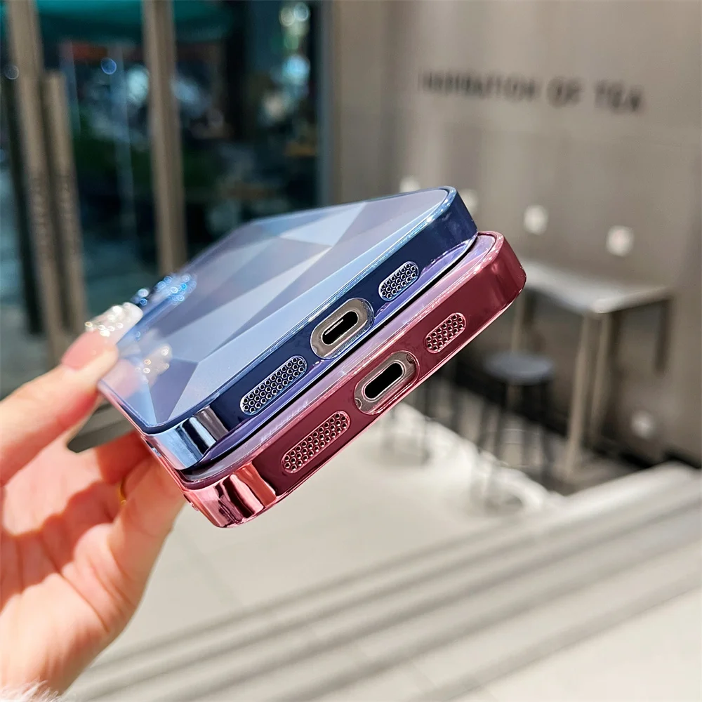 Diamond Pattern Phone Case For Samsung Galaxy Series Soft Cover_voghion.com