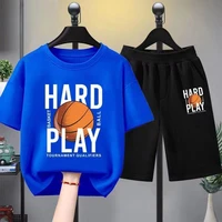 Summer Baby Boy Clothes Set Children Basketball Printed T-Shirts And Shorts 2 Pieces Suit Kid Fashion Top Bottom Tracksuits