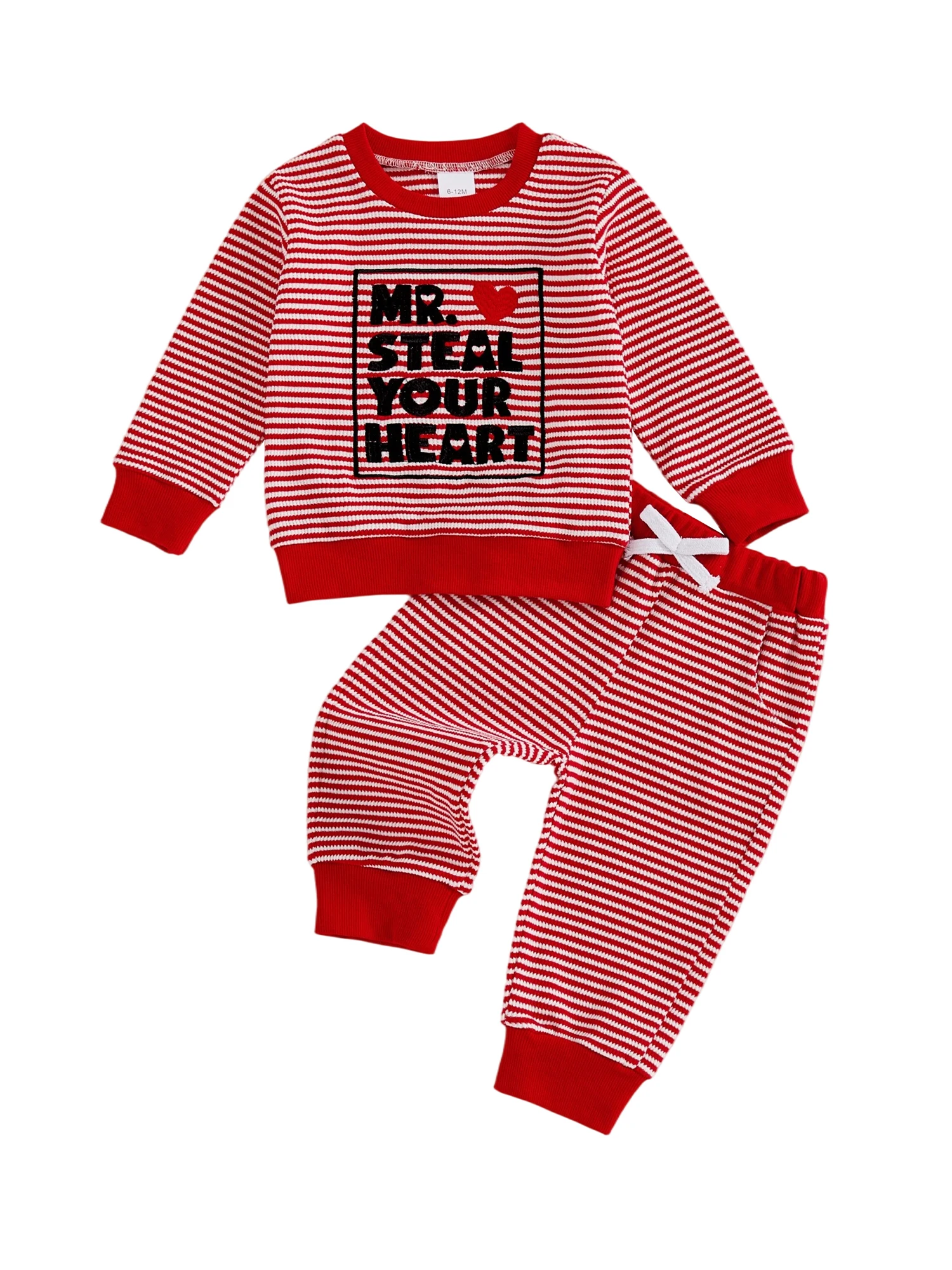 Baby Girl Valentines Day Outfit Pink Heart Print Ruffle Sleeve Top and Leggings 2 Piece Spring Set for Toddler Princess