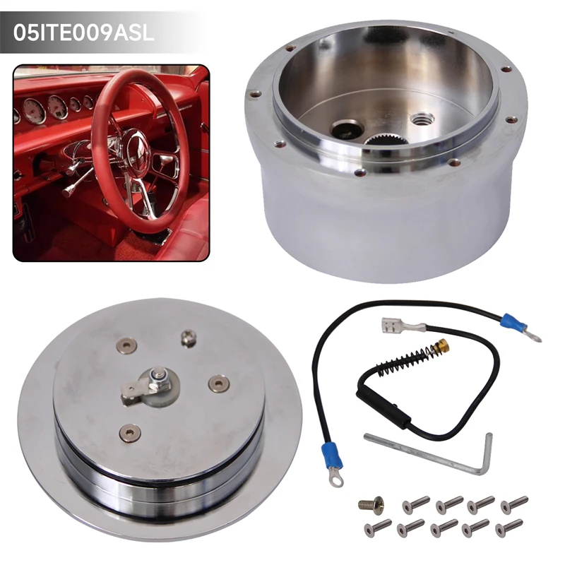 9 Hole Chrome Aluminium Steering Wheel Adapter For GMC Chevy 1969-1994 Hot Rod