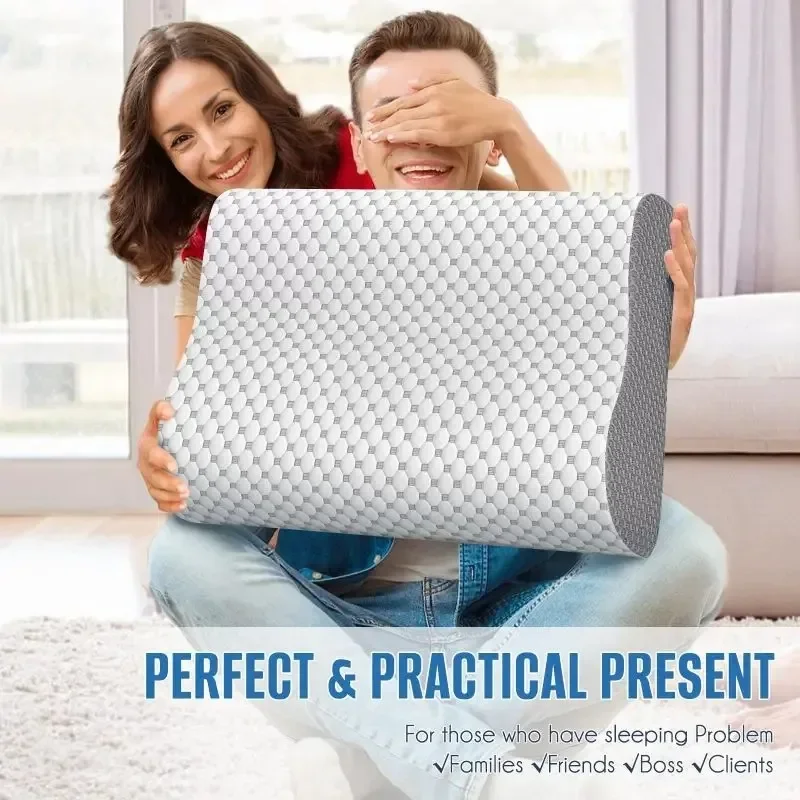 Neck And Shoulder Pain Relief Memory Sponge Pillow Slow Rebound Breathable Deep Sleep Neck Pillow Soft Cool Neck Pillow 4