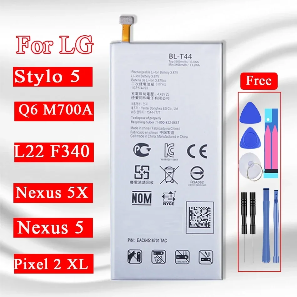 Bl-T44 Batteria Per Lg L22 Isai F340 Per Nexus 5 G 5X Q6 Per Google Pixel 2 Xl L722Dl Lmq720Am Muslimate Q60 Q720 Q720Qm Stylo 5