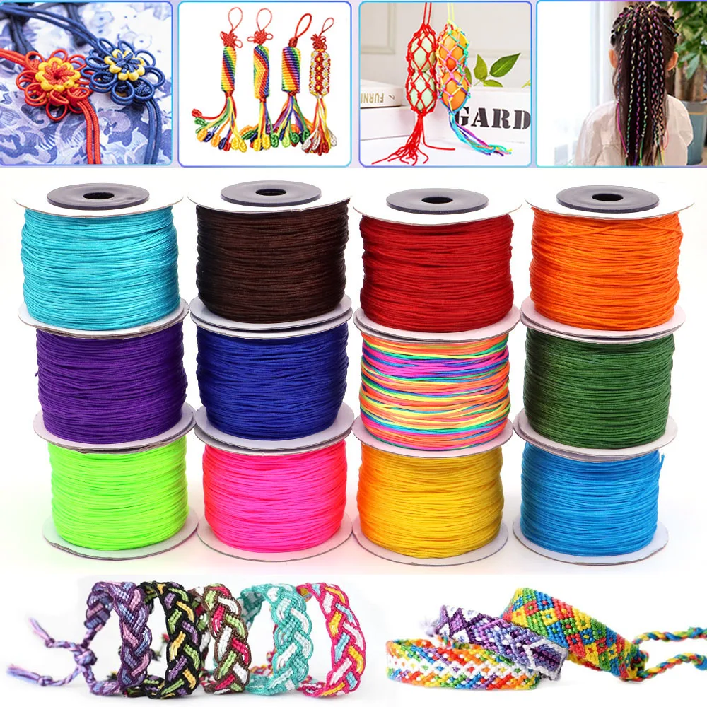 100-Yard 0.8mm Nylon Beading Cord for Jewelry Making and Crafts
