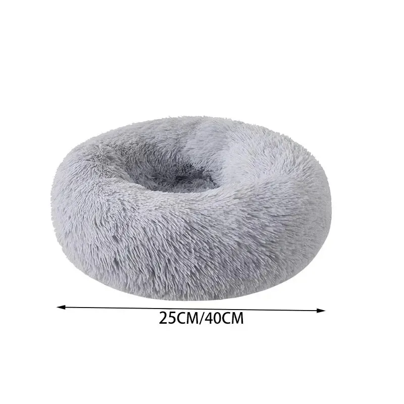 Pet Bed Plush Pet Nest Fall and Winter Cotton Mat For Kittens Chihuahua Universal Dog and Cat Long Hair Round Donut Plush