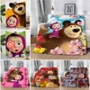 M-Masha And The B-Bears Printed Blanket Picnic Blankets Warm Blanket Soft and Comfortable Blanket Home Travel Birthday Gift 1