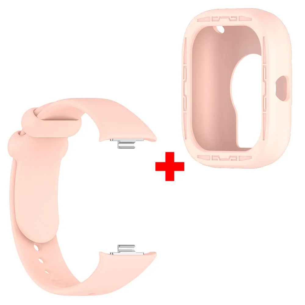Silicone Watch Strap with Shockproof Protective Case and Screen Protector Cover