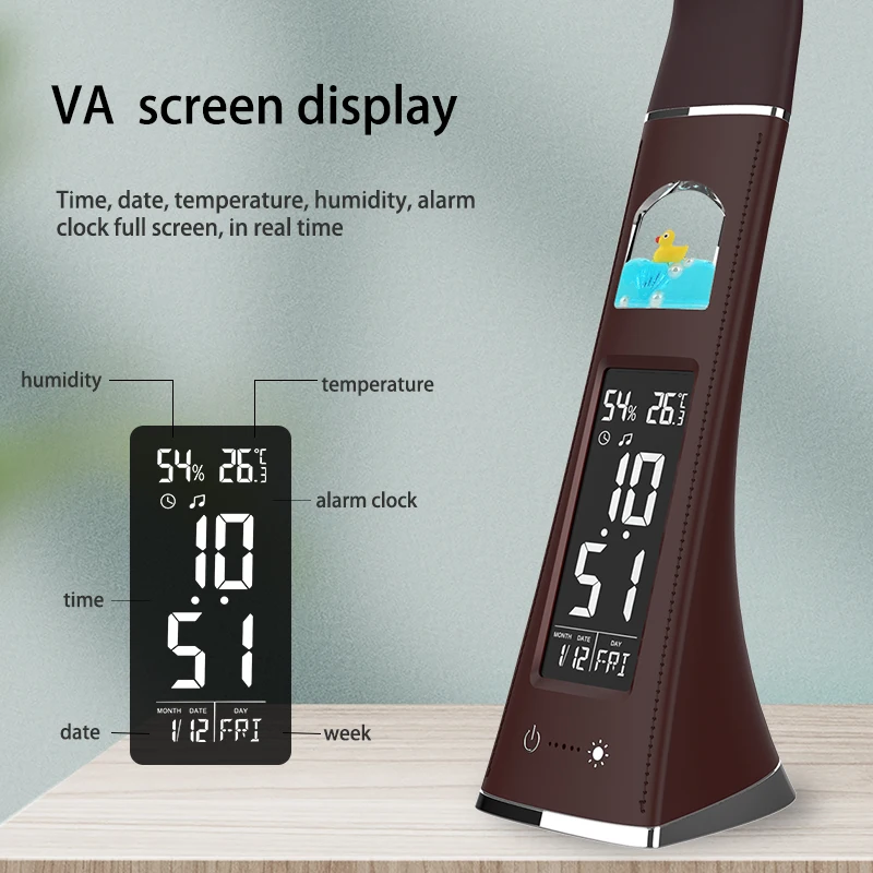 Desk lamp with digital clock 2025