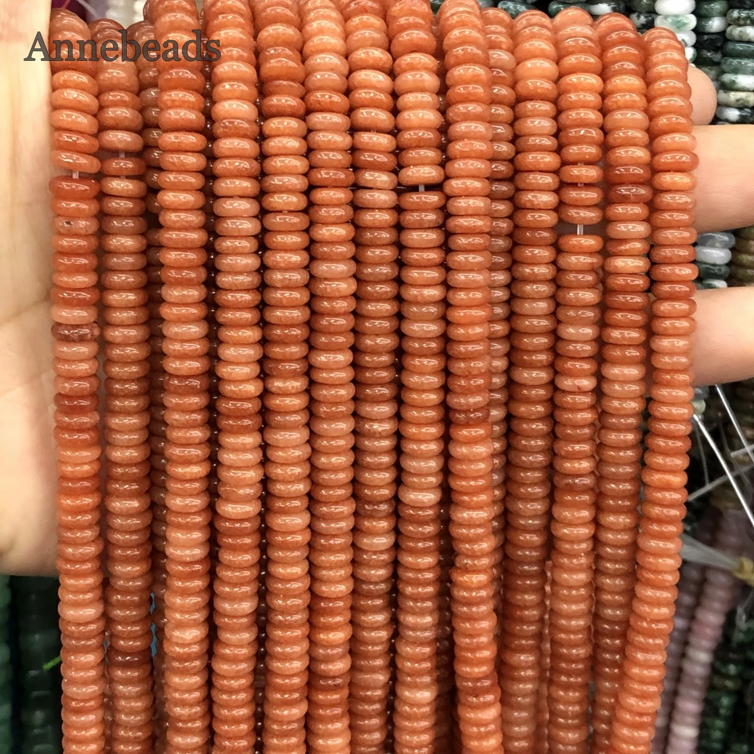 2x4mm Facettierte Rote Jade Rondelle Abacus Edelstein Lose