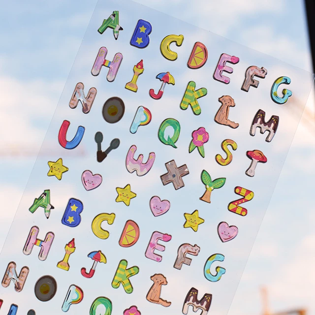 52 Pcs Alphabet Number Stickers Colorful Adhesive Letter Stickers For  Scrapbooking Decoration Arts DIY Crafts - AliExpress