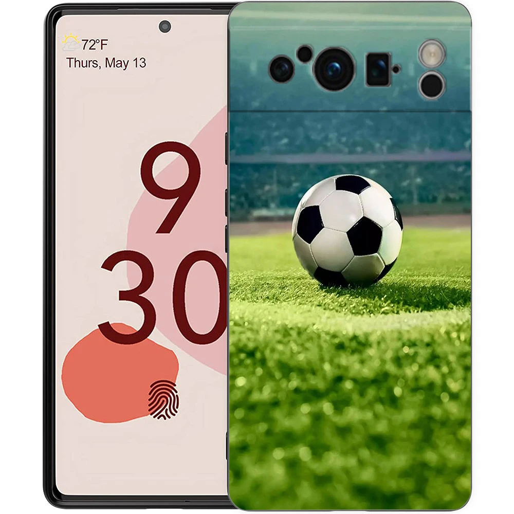 Soccer Ball Passion Shockproof Silicone Phone Case - Black Cover s