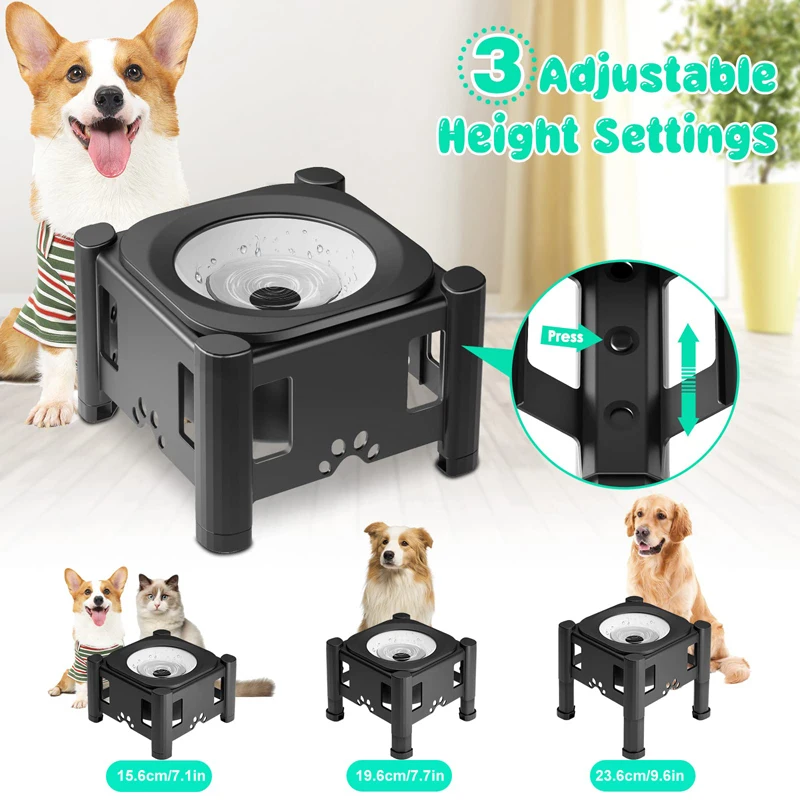 Benepaw Elevated Dog Bowls Adjustable Height Raised Slow Feeder No Choking  Non-Slip Puppy Cat Food Dish 2.2L Large Capacity - AliExpress