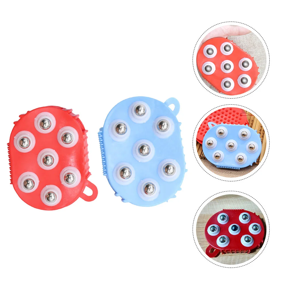 

2 Pcs Body Massager Seven Beads Brush Brushes Handheld Massagers Home Rolling Seven-beads