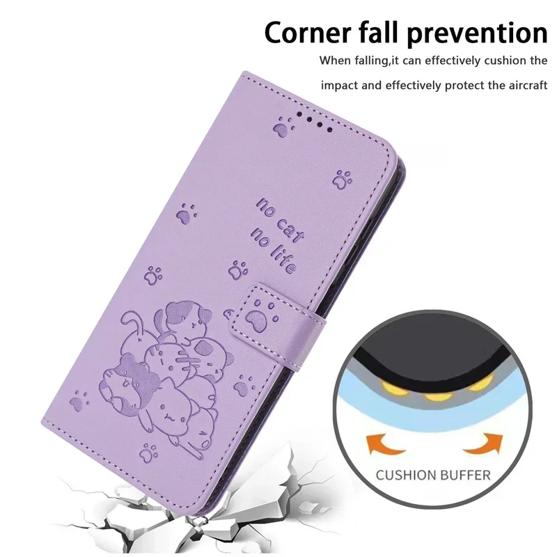 3D Cat Pattern Flip Leather Phone Case - Cute and Stylish Protective Cover