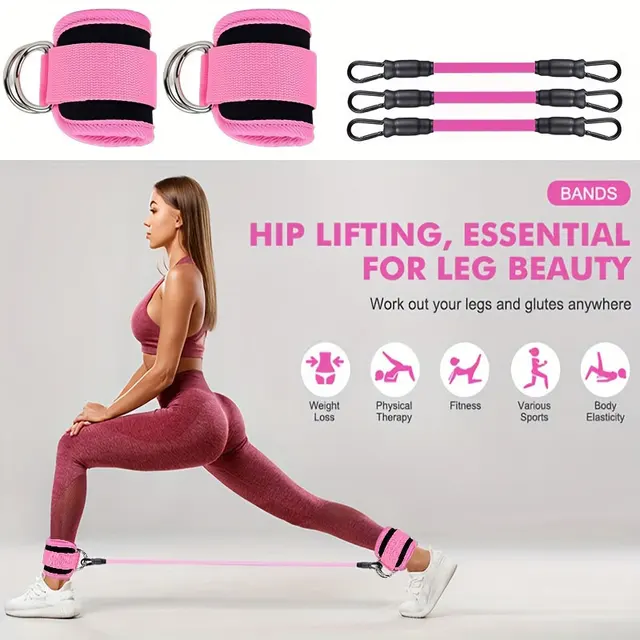 5 PC kickboxing bounce training leg resistance running stretcher kickboxing strength training anklet buckle set 5