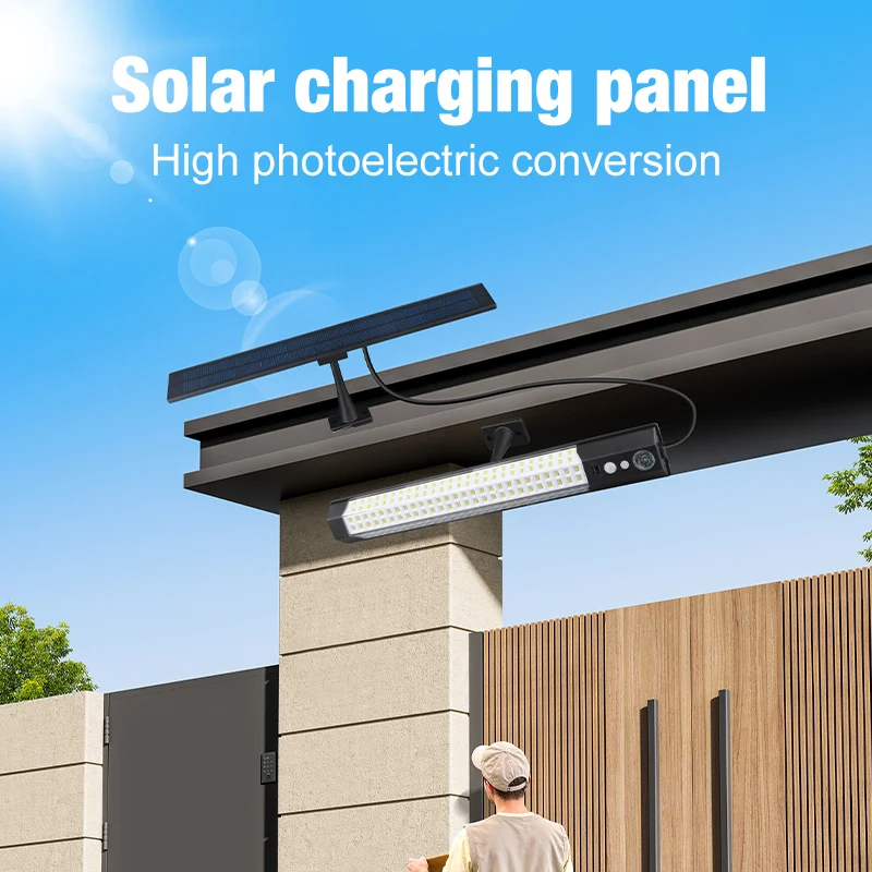 Enhanced Solar Motion Sensor Outdoor Flood Lights with Remote Control - Weatherproof Dusk to Dawn Security Lamp
