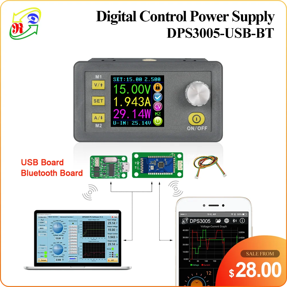 RUIDENG DPS3005 32V 5A Buck Adjustable DC Constant Voltage Power Supply Module 