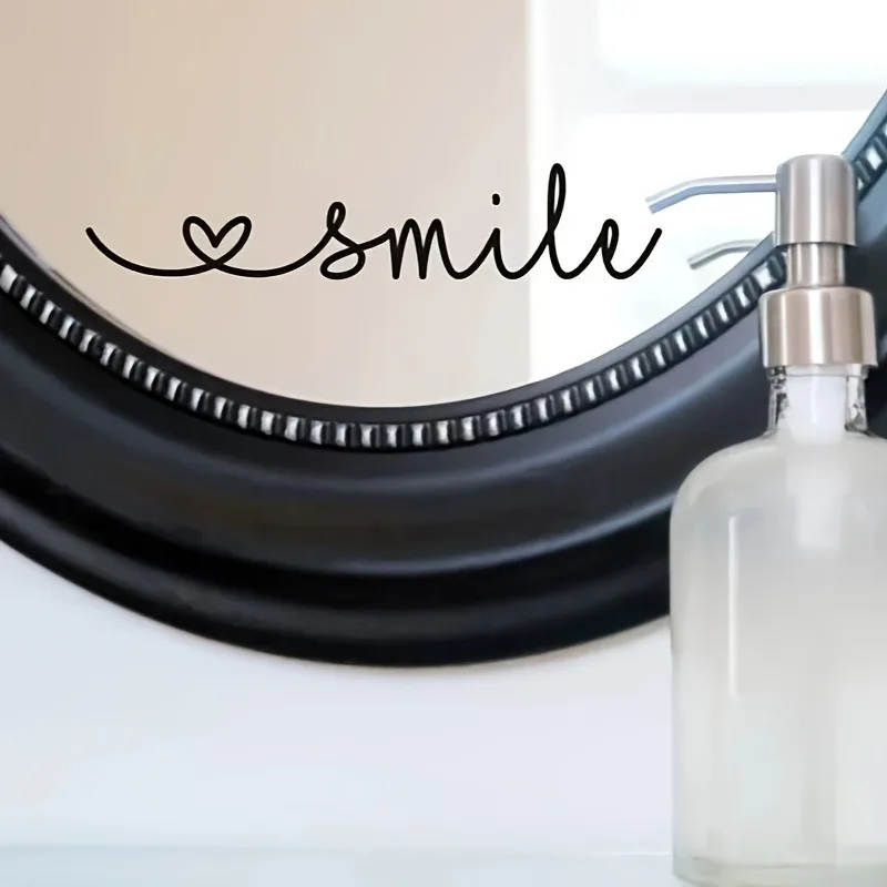 Smile Wall Mirror Sticker Wall Decals Pvc Mural Art Diy Poster For Wedding Wall Art Mural 3