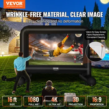 VEVOR Inflatable Movie Screen 14/16 FT Inflatable Projector Screen for Outside w/ Blower for Outdoor Party Backyard Movie Night 2