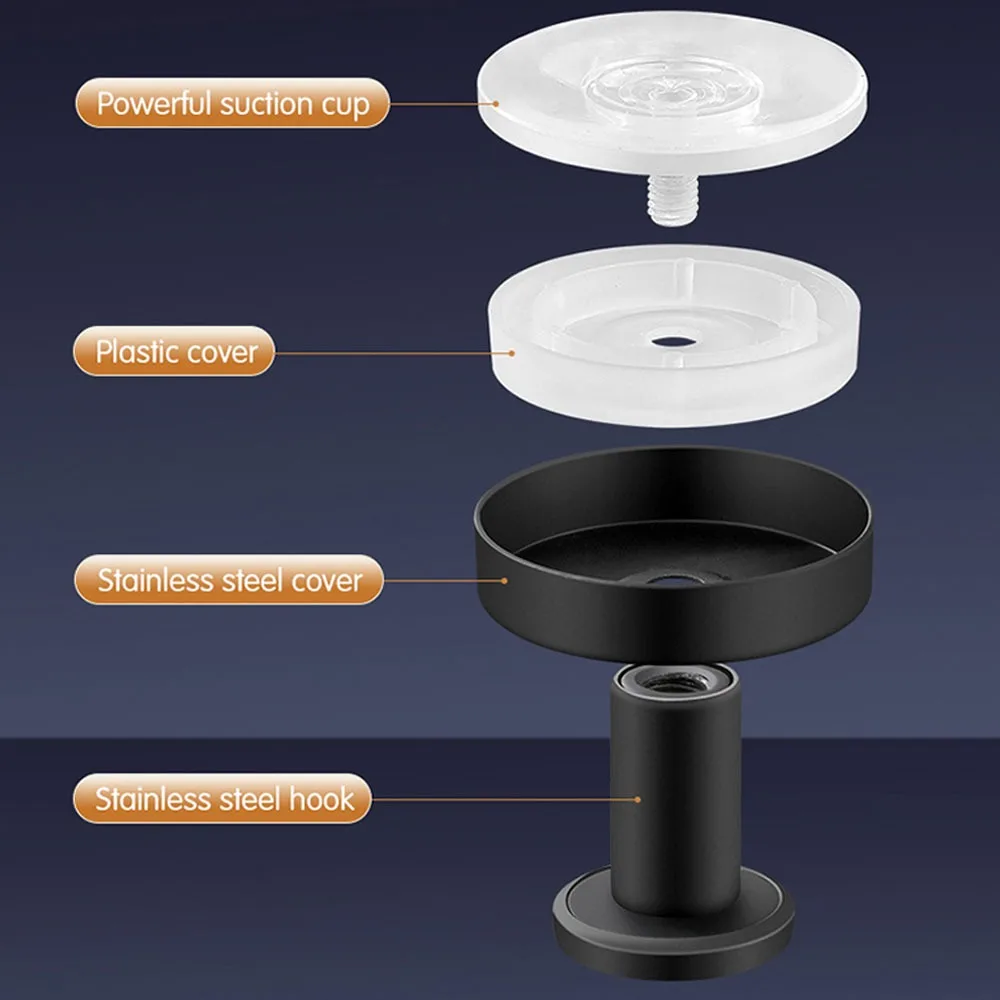 Stainless Suction Cup Hook Strong Vacuum Bathroom Suction Cup Hooks Waterproof Towel Holder Metal Reusable Wall Hanger 3