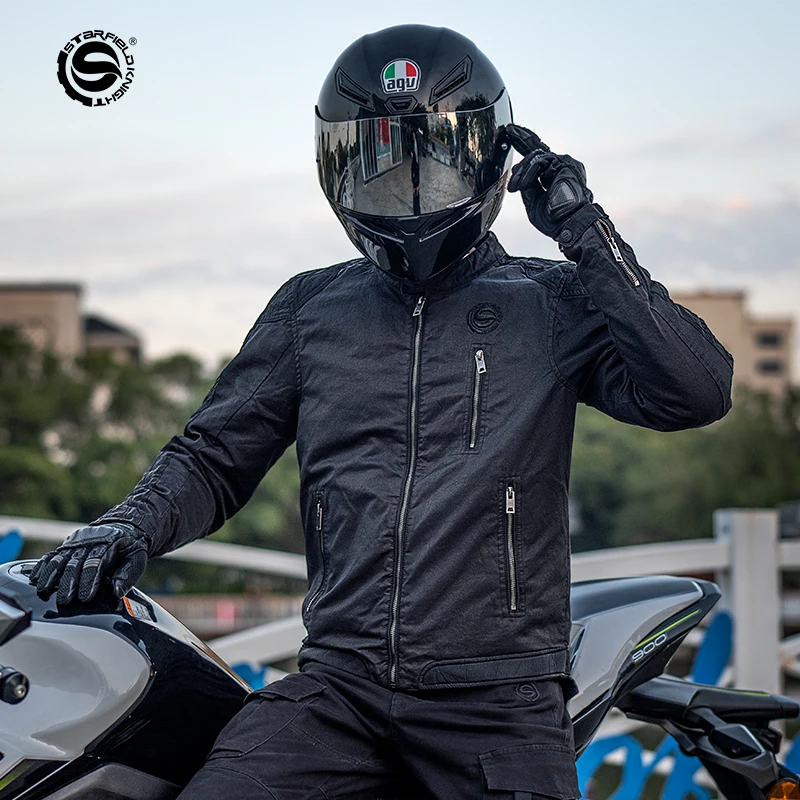 

SFK new style motorcycle riding clothes windproof warm black jacket riding in autumn and winter