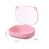 Portable 2 in 1 Folding Storage Box with Cosmetic Mirror Makeup Organizers Household Desktop Make Up Sundries Organization 6