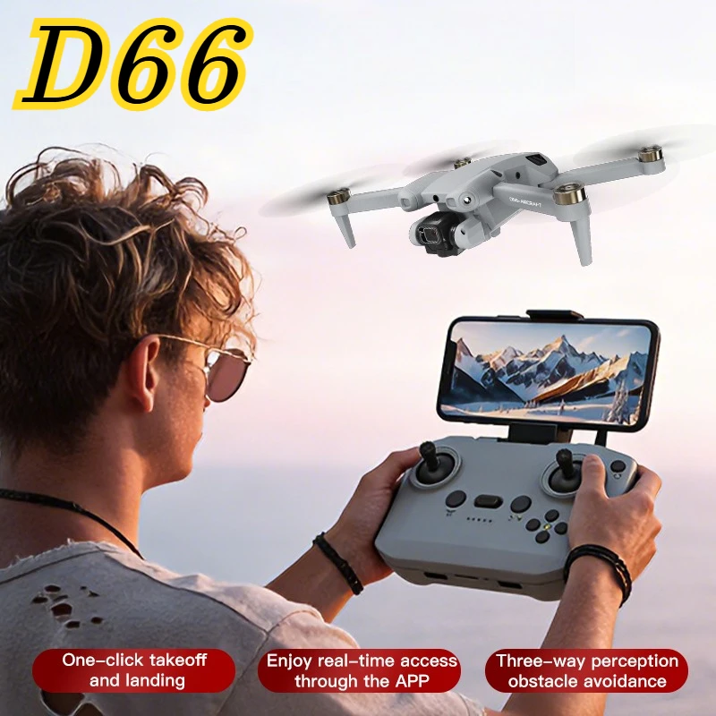 Mini drone selfie de poche avec caméra HD, prêt à voler, deux batteries incluses.