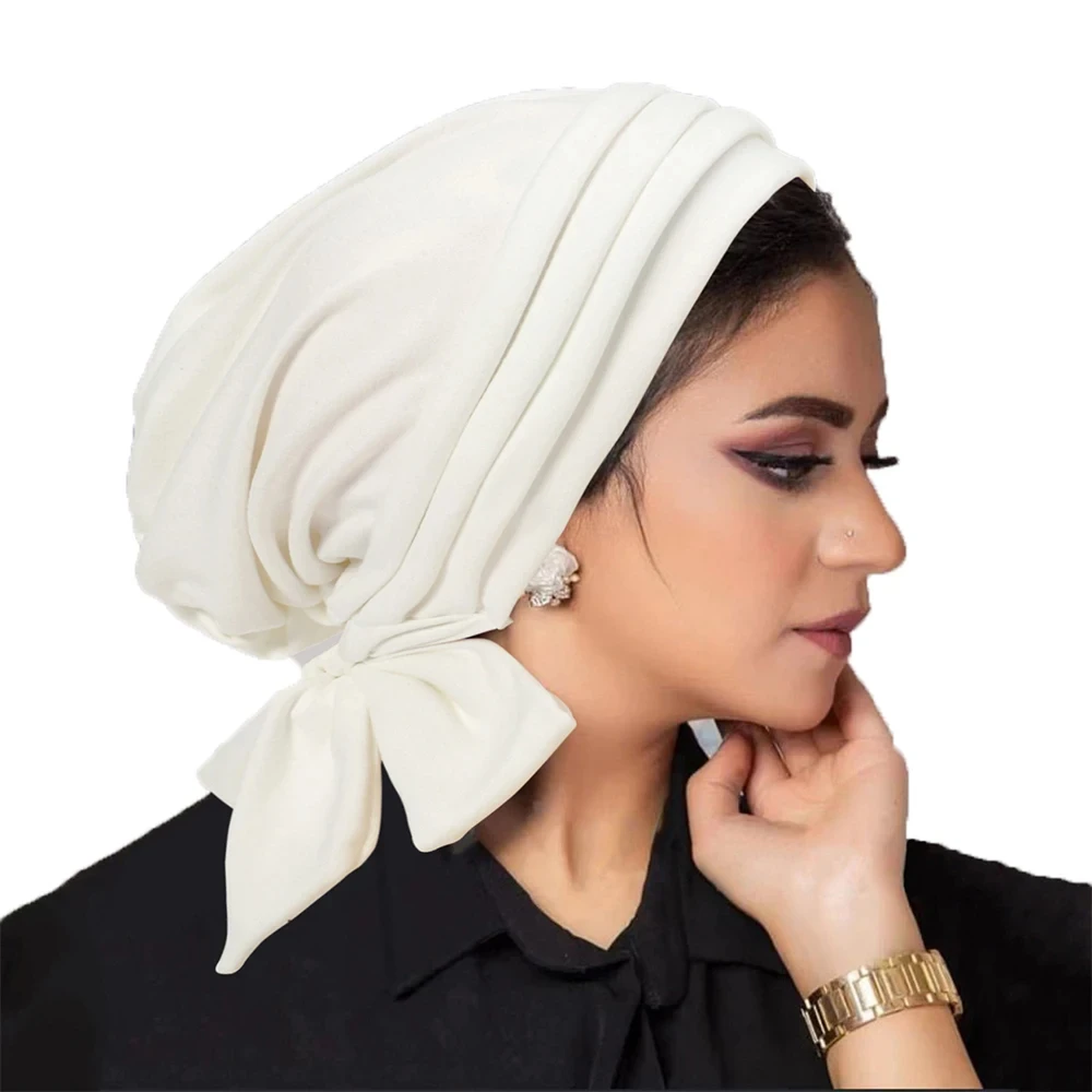 

Muslim Hijab Bonnets Fashion Pleated Turban Cap for Women Underscarf Hair Loss Hat Islamic Cancer Headwear Scarf Mujer